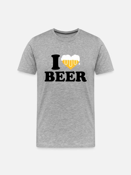 I love beer - Men's Premium Organic T-Shirt - heather grey