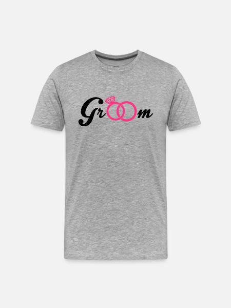 Groom - Männer Premium Bio T-Shirt - Grau meliert