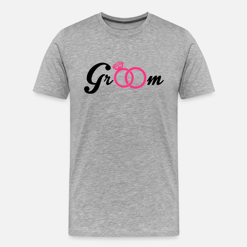 Groom - Männer Premium Bio T-Shirt - Grau meliert