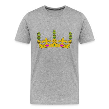 krone crown koenig king castle schloss tower burg1 - Männer Premium Bio T-Shirt - Grau meliert - Vorne - Damien (186cm)