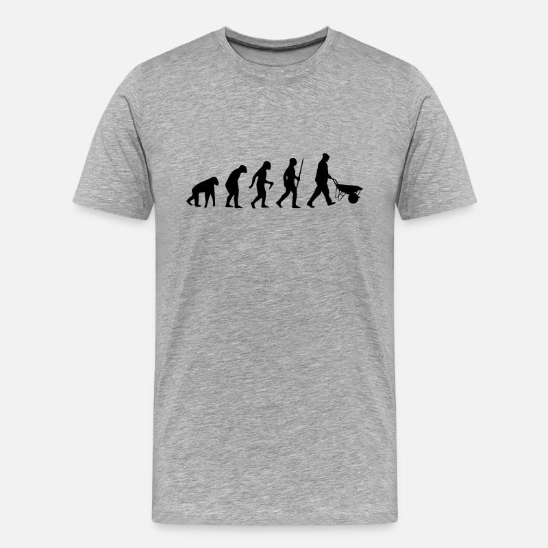 HANDWERKER EVOLUTION (BAUSTELLEN SHIRT) - Männer Premium Bio T-Shirt - Grau meliert