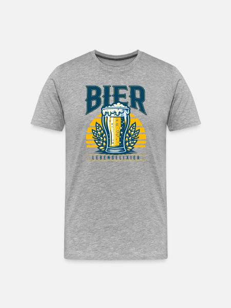 Bier Spruch Bier Sprüche - Männer Premium Bio T-Shirt - Grau meliert