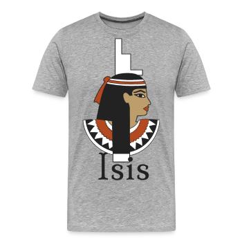 Isis Déesse de l’Univers - T-shirt bio Premium Homme - gris chiné - Devant - Damien (186cm)