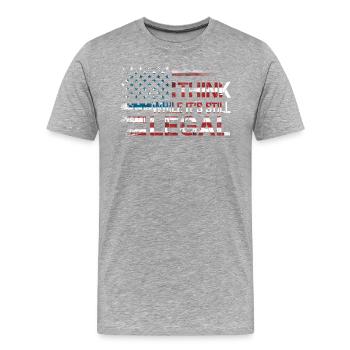Think While Its Still Legal - Männer Premium Bio T-Shirt - Grau meliert - Vorne - Damien (186cm)