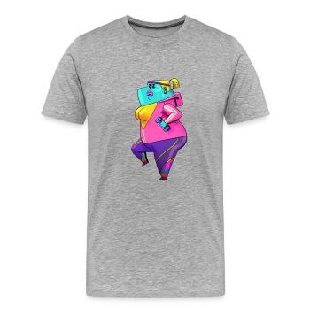 dame Sweaty - T-shirt bio Premium Homme - gris chiné - Devant - Damien (186cm)