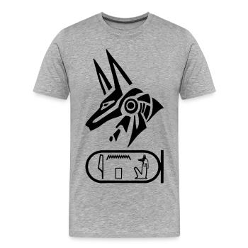Dieu Anubis (noir) - T-shirt bio Premium Homme - gris chiné - Devant - Damien (186cm)
