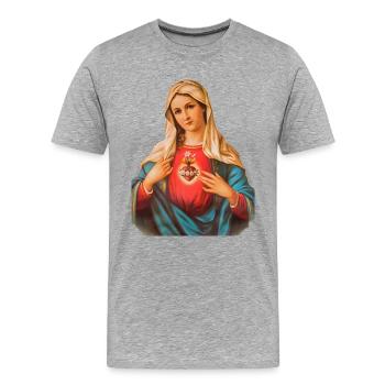 Holly Mary Maria Madonna Mariana Jungfrau Maria - Männer Premium Bio T-Shirt - Grau meliert - Vorne - Damien (186cm)