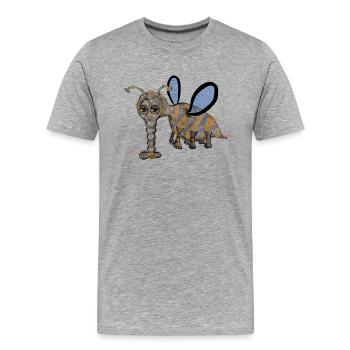 Fliege - Fly - Männer Premium Bio T-Shirt - Grau meliert - Vorne - Damien (186cm)