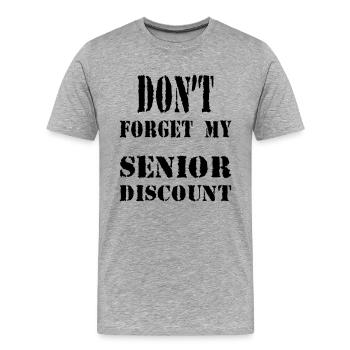 SENIOR DISCOUNT - Männer Premium Bio T-Shirt - Grau meliert - Vorne - Damien (186cm)