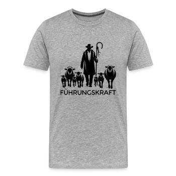 Führungskraft Schafe Hirte Geschenkidee Humor - Männer Premium Bio T-Shirt - Grau meliert - Vorne - Damien (186cm)