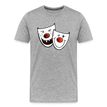 masques de carnaval drôles - masque - Venise - T-shirt bio Premium Homme - gris chiné - Devant - Damien (186cm)
