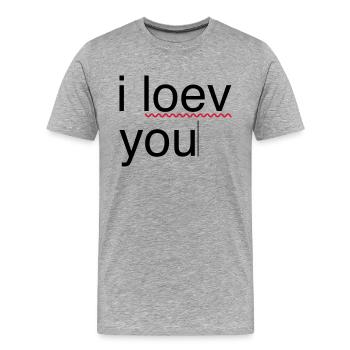 i love you error - T-shirt bio Premium Homme - gris chiné - Devant - Damien (186cm)