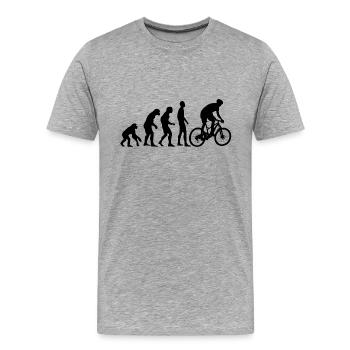 Human Evolution Mountainbike Fahrrad Rad Radsport - Männer Premium Bio T-Shirt - Grau meliert - Vorne - Damien (186cm)