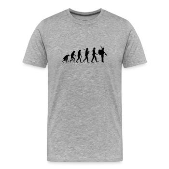 Jäger T-Shirt · Evolution · Jagd · jagen · Reh - Männer Premium Bio T-Shirt - Grau meliert - Vorne - Damien (186cm)