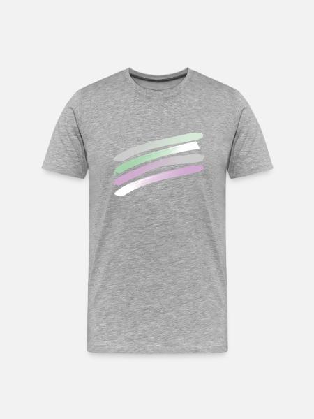 Streifen in Pastellfarben - Männer Premium Bio T-Shirt - Grau meliert