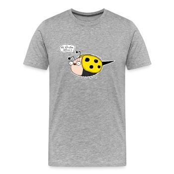 Marvinbiene - Premium Longsleeve - Women - Männer Premium Bio T-Shirt - Grau meliert - Vorne - Damien (186cm)