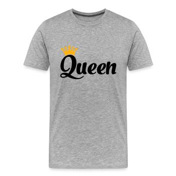 queen - Men's Premium Organic T-Shirt - heather grey - Front - Damien (186cm)