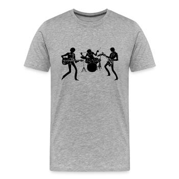 Band - Männer Premium Bio T-Shirt - Grau meliert - Vorne - Damien (186cm)
