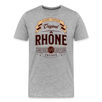 Département 69 Département Du Rhône France - T-shirt bio Premium Homme - gris chiné - Devant - Damien (186cm)
