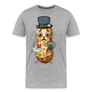 Cacahuètes Cacahuète Printemps Suisse Tyrol Noix - T-shirt bio Premium Homme - gris chiné - Devant - Damien (186cm)