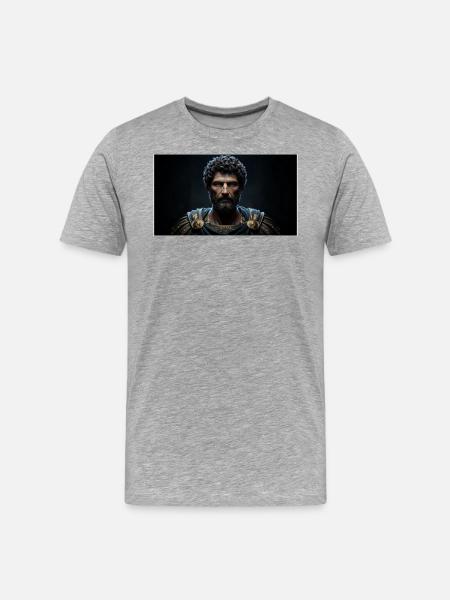 Marcus Aurelius - Männer Premium Bio T-Shirt - Grau meliert