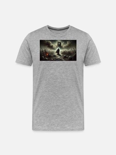Ein Ritter in Trümmern - Männer Premium Bio T-Shirt - Grau meliert