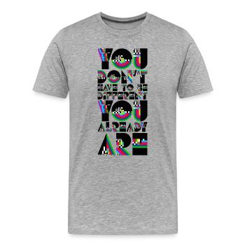Einzigartig - Männer Premium Bio T-Shirt - Grau meliert - Vorne - Damien (186cm)