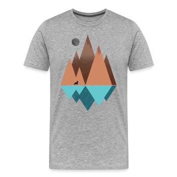 L.mountain - Männer Premium Bio T-Shirt - Grau meliert - Vorne - Damien (186cm)
