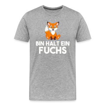 Bin Halt Ein Fuchs - Männer Premium Bio T-Shirt - Grau meliert - Vorne - Damien (186cm)