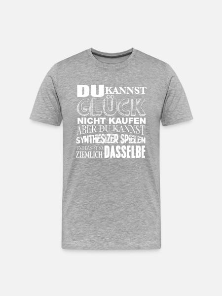 Synthesizer spielen - Männer Premium Bio T-Shirt - Grau meliert