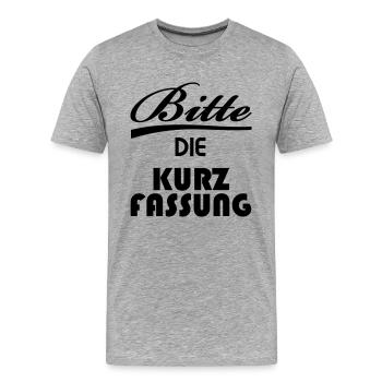 Kurzfassung - Männer Premium Bio T-Shirt - Grau meliert - Vorne - Damien (186cm)