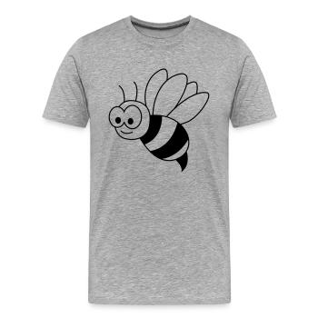 Honigbiene Comic Tier - Männer Premium Bio T-Shirt - Grau meliert - Vorne - Damien (186cm)