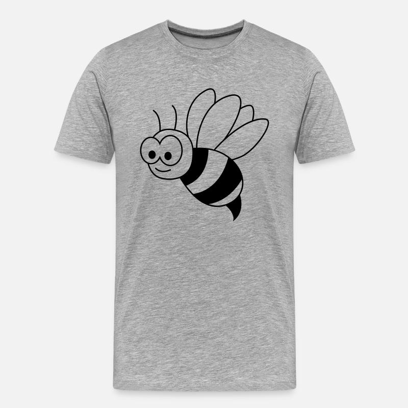 Honigbiene Comic Tier - Männer Premium Bio T-Shirt - Grau meliert