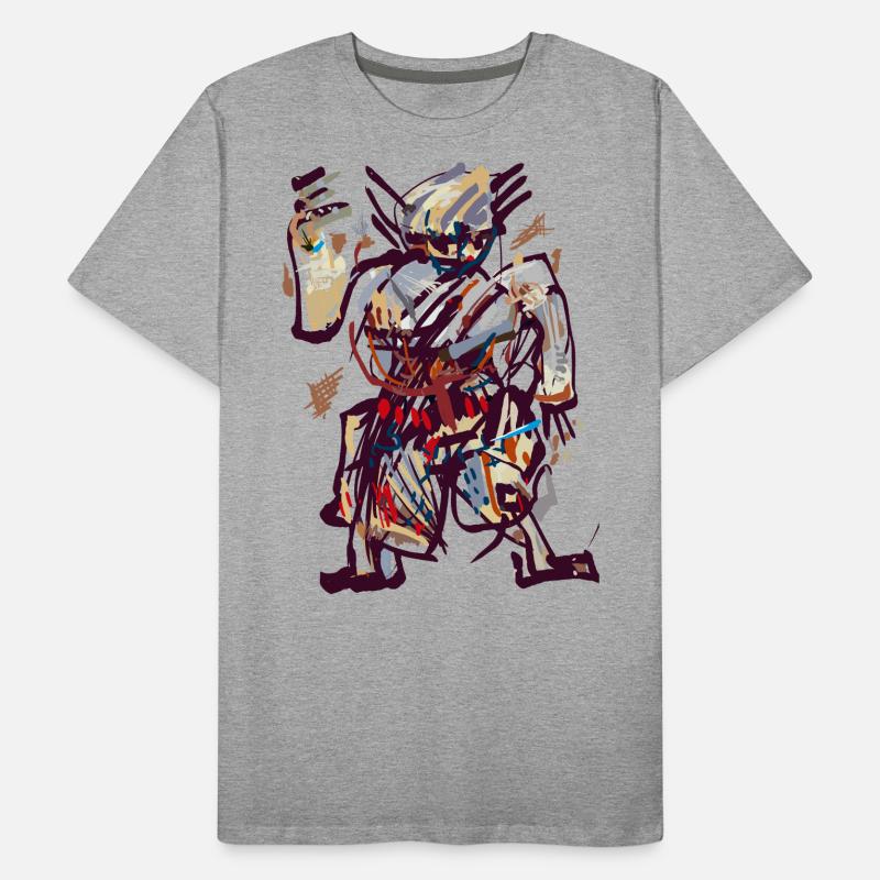 Samurai Abstrakt Männer Premium Bio T-Shirt