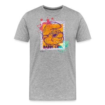Die Schlümpfe Papa Schlumpf Daddy Cool - Männer Premium Bio T-Shirt - Grau meliert - Vorne - Damien (186cm)