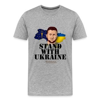 Ukraine Indiana Zelenskyj - T-shirt bio Premium Homme - gris chiné - Devant - Damien (186cm)