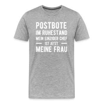 Postbote Spruch Humor - Männer Premium Bio T-Shirt - Grau meliert - Vorne - Damien (186cm)