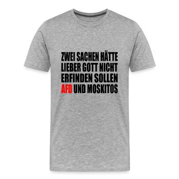 Fck afd - afd und moskitos - Männer Premium Bio T-Shirt - Grau meliert - Vorne - Damien (186cm)