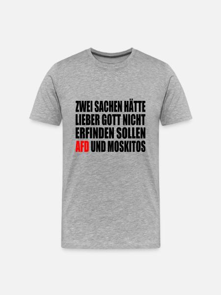 Fck afd - afd und moskitos - Männer Premium Bio T-Shirt - Grau meliert