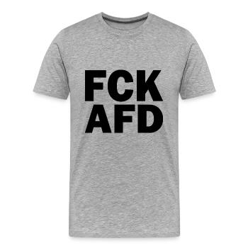 Fck afd - Männer Premium Bio T-Shirt - Grau meliert - Vorne - Damien (186cm)
