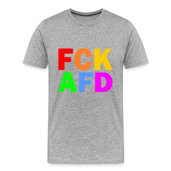 Fck afd - Männer Premium Bio T-Shirt - Grau meliert - Vorne - Damien (186cm)