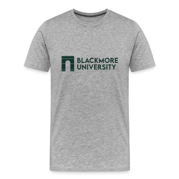 Sweat à capuche de l’Université Blackmore - T-shirt bio Premium Homme - gris chiné - Devant - Damien (186cm)