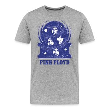 Pink Floyd Logo Und Band - Männer Premium Bio T-Shirt - Grau meliert - Vorne - Damien (186cm)