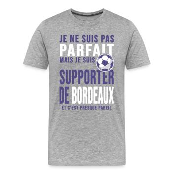 supporter foot Bordeaux humour club football - T-shirt bio Premium Homme - gris chiné - Devant - Damien (186cm)