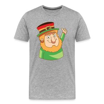 Kobold Leprechaun drapeau fable Allemagne cadeau - T-shirt bio Premium Homme - gris chiné - Devant - Damien (186cm)