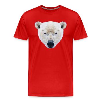 Eisbär Low Poly – International Polar Bear Day - Männer Premium Bio T-Shirt - Rot - Vorne - Damien (186cm)