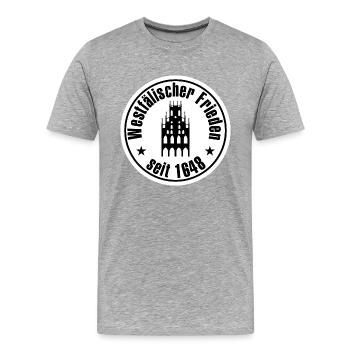 Münster Westfälischer Frieden - Männer Premium Bio T-Shirt - Grau meliert - Vorne - Damien (186cm)