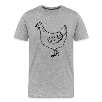 Chicken - hen - Men's Premium Organic T-Shirt - heather grey - Front - Damien (186cm)