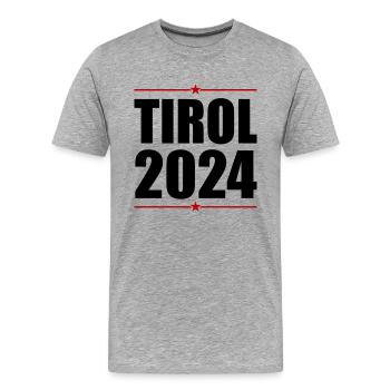 Tyrol 2024 - T-shirt bio Premium Homme - gris chiné - Devant - Damien (186cm)