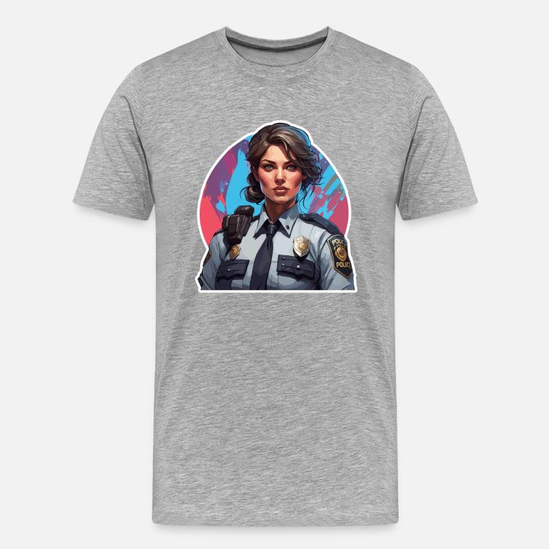 Polizei / Einsatz / Beruf / Job / Einsatzkräfte - Männer Premium Bio T-Shirt - Grau meliert